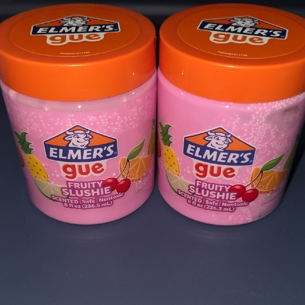 Elmer's Gue Pre Made Slime, Fruity Slushie Crunchy Scented Slime, 2 Count